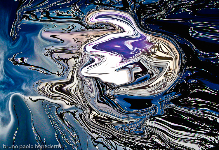 fluid floating shape in indigo color on fluid background