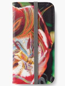 device cover with dominant red tones abstract art image design